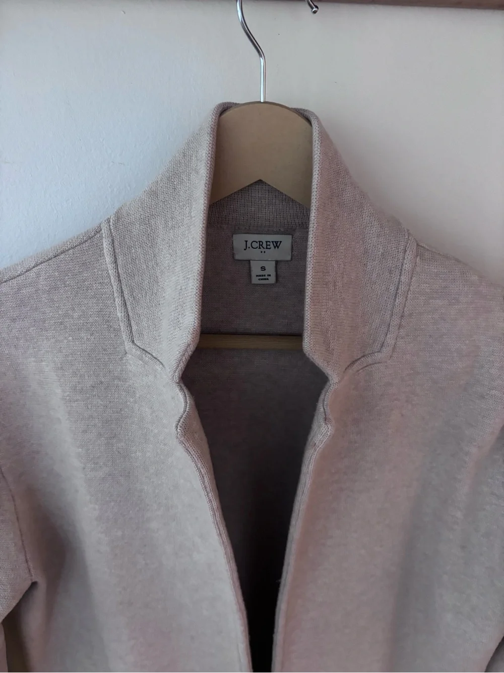 J.Crew 100% Cotton Knit Blazer Jacket Women’s Small Ivory/Cream Classic Preppy
